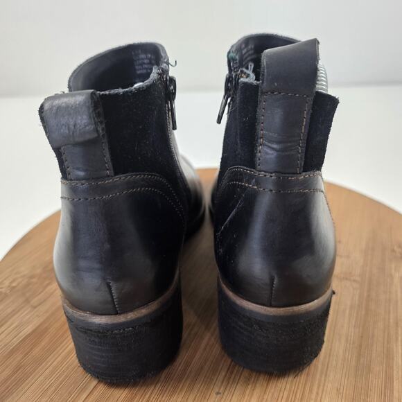 Korks Boots Womens Size 6.5 Black Leather Suede Ankle Chelsea Side Zip Q43803 - Picture 6 of 16